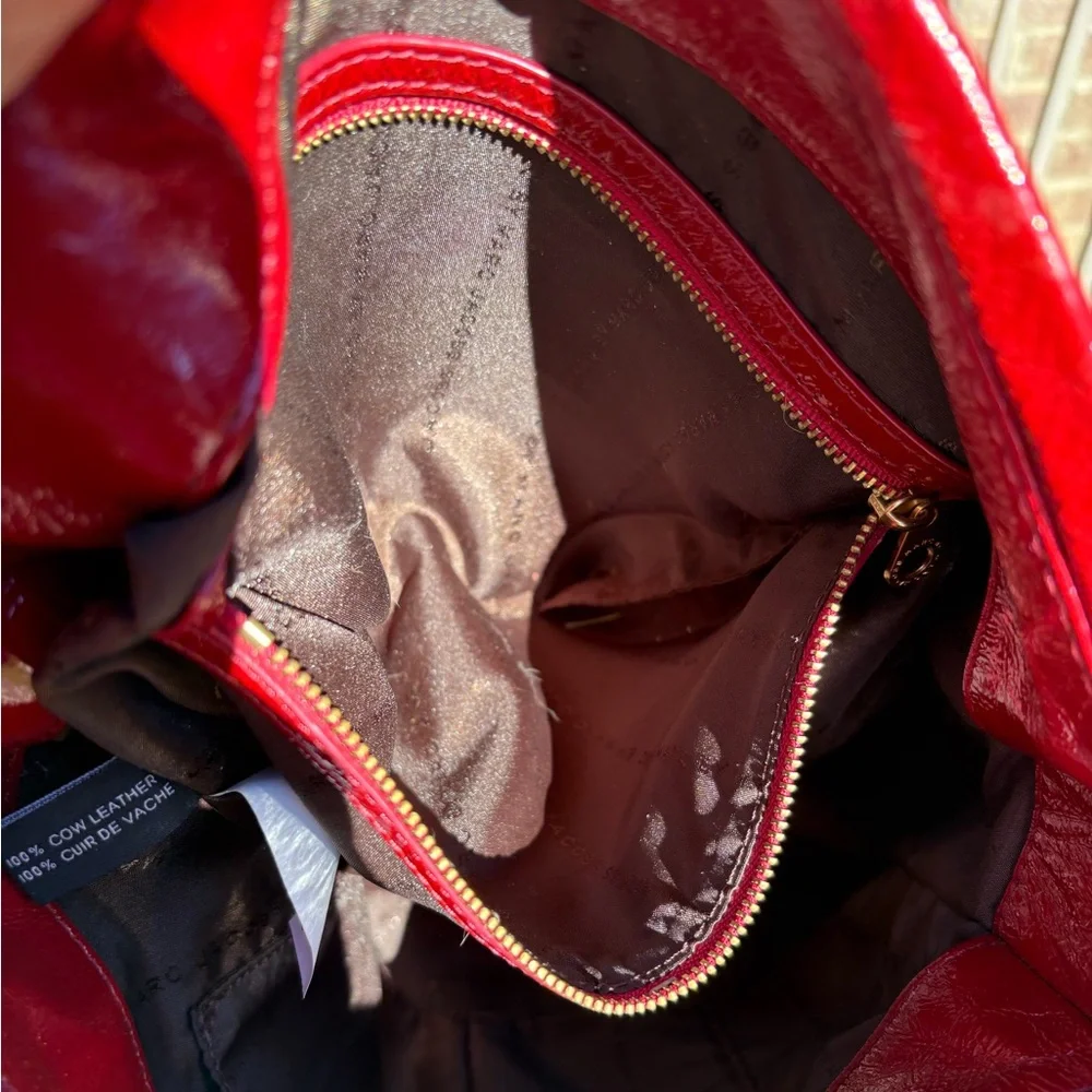 Marc by Marc Jacobs Red Leather Hobo Bag with Gold Hardware